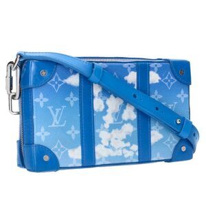Louis Vuitton Soft Trunk Wallet Monogram Clouds Shoulder Bag Blue Silver